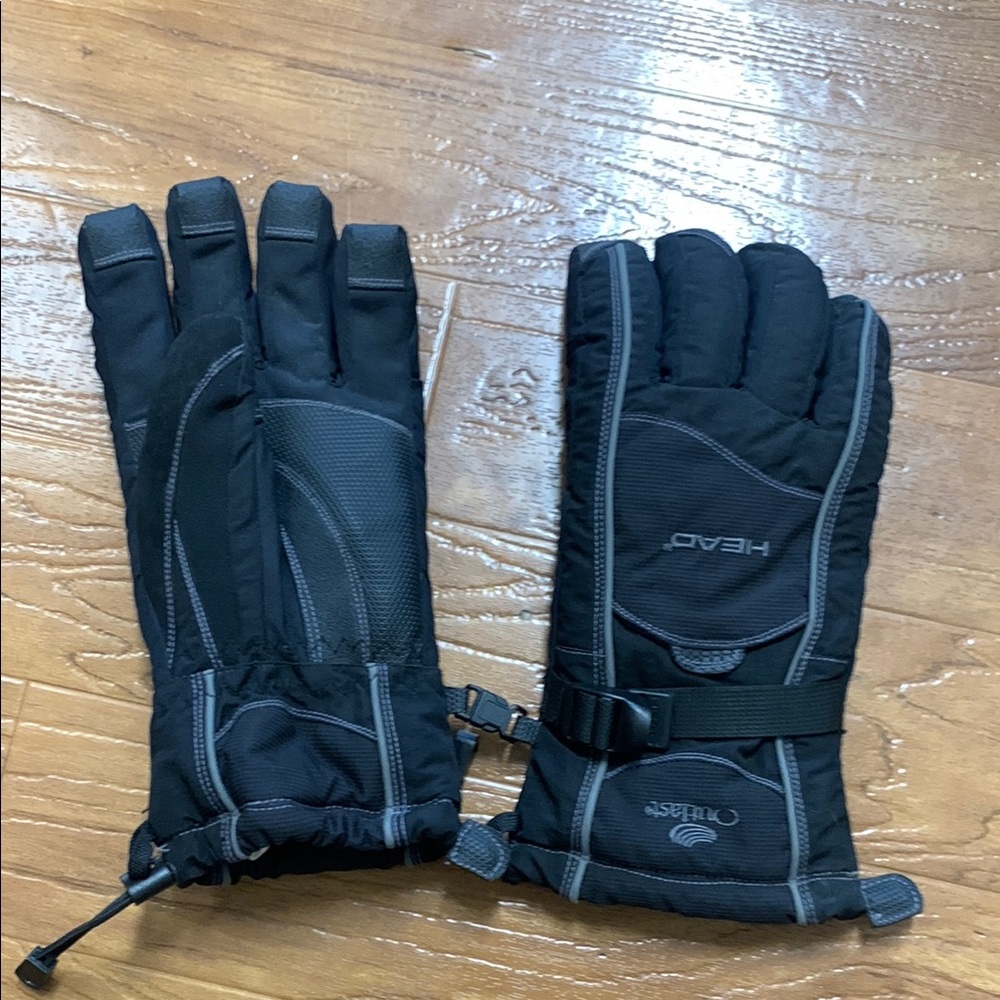 HEAD waterproof, breathable Black Insulated Ski Gloves - Men's/Large